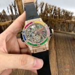 1:1 Quality Replica Hublot Tourbillon Skeleton Rose Gold Rainbow Watch